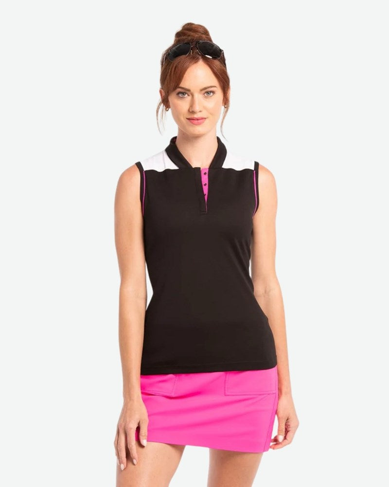 EPNY Sleeveless Fold Collar Colour Blocked Polo – A2Z Golf